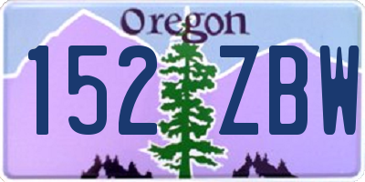 OR license plate 152ZBW