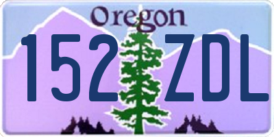OR license plate 152ZDL