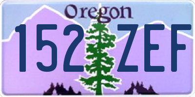 OR license plate 152ZEF