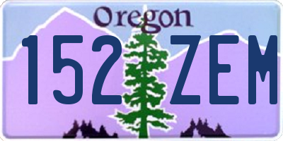 OR license plate 152ZEM