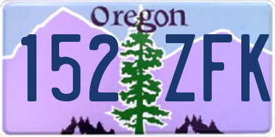 OR license plate 152ZFK