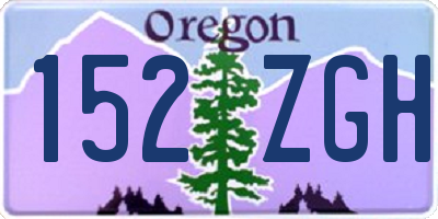 OR license plate 152ZGH