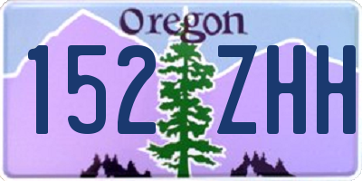 OR license plate 152ZHH