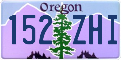 OR license plate 152ZHI