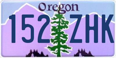 OR license plate 152ZHK