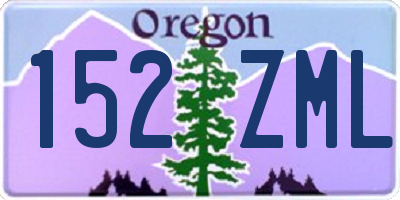 OR license plate 152ZML