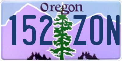 OR license plate 152ZON