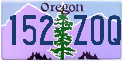 OR license plate 152ZOQ