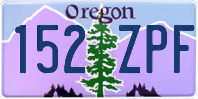 OR license plate 152ZPF