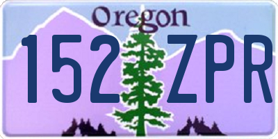 OR license plate 152ZPR