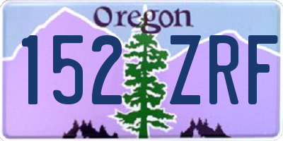 OR license plate 152ZRF