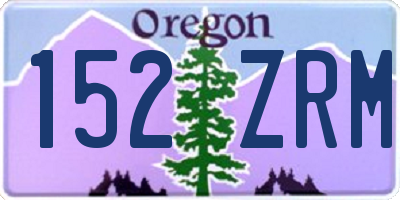 OR license plate 152ZRM