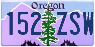 OR license plate 152ZSW