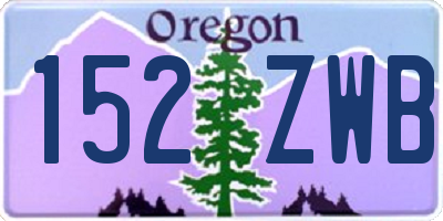 OR license plate 152ZWB