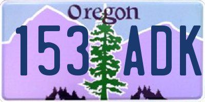 OR license plate 153ADK