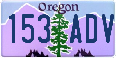 OR license plate 153ADV