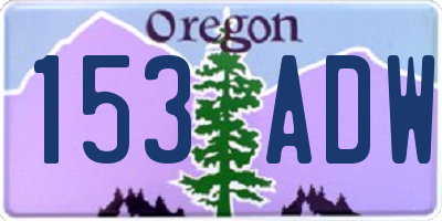 OR license plate 153ADW