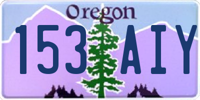 OR license plate 153AIY