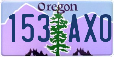 OR license plate 153AXO