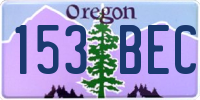 OR license plate 153BEC