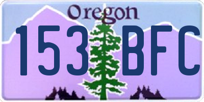 OR license plate 153BFC