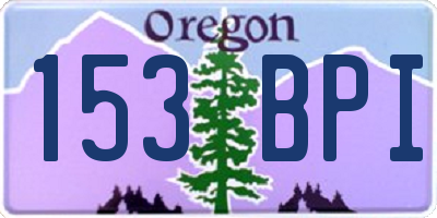 OR license plate 153BPI