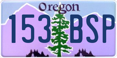 OR license plate 153BSP