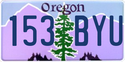 OR license plate 153BYU