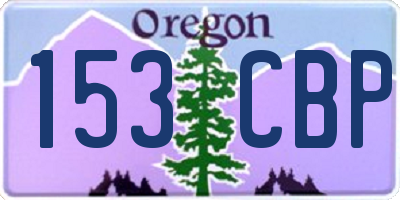 OR license plate 153CBP