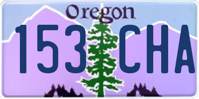 OR license plate 153CHA