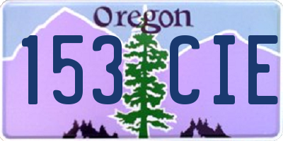 OR license plate 153CIE