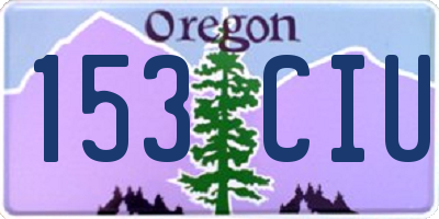 OR license plate 153CIU