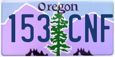 OR license plate 153CNF