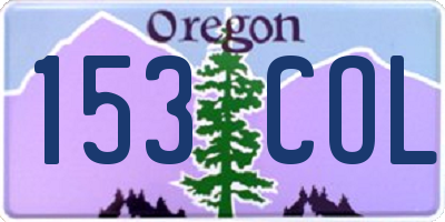 OR license plate 153COL