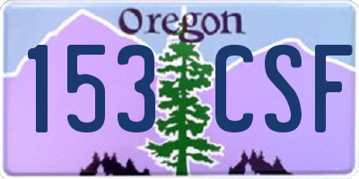 OR license plate 153CSF