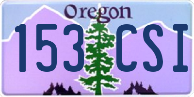 OR license plate 153CSI