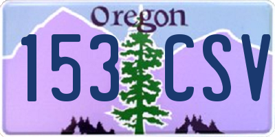 OR license plate 153CSV