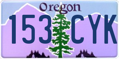 OR license plate 153CYK
