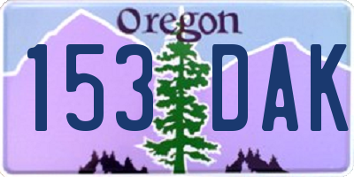 OR license plate 153DAK