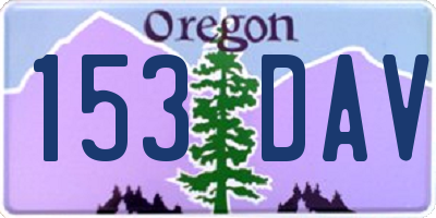 OR license plate 153DAV