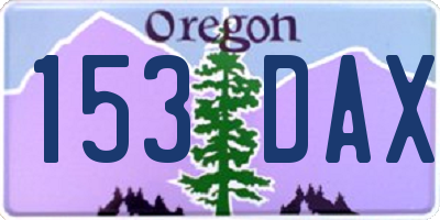 OR license plate 153DAX