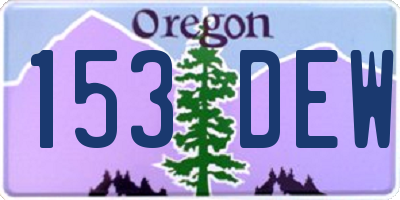 OR license plate 153DEW
