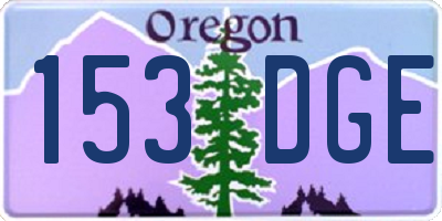 OR license plate 153DGE