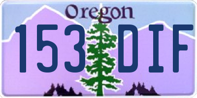 OR license plate 153DIF