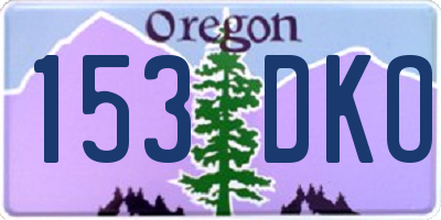 OR license plate 153DKO