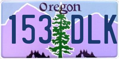 OR license plate 153DLK