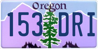 OR license plate 153DRI