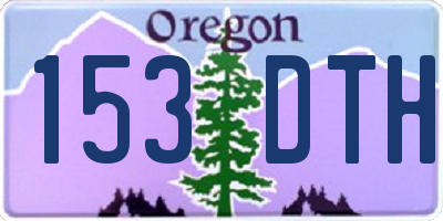 OR license plate 153DTH