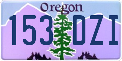 OR license plate 153DZI