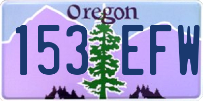 OR license plate 153EFW